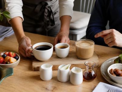 Brunch Coffee Order: Roast, Milk, Sweetness, and Refill Rules