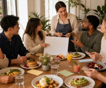 Brunch Group Order: Confirm Names, Allergies, and Split Checks