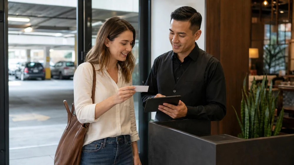 Restaurant Parking Validation: Check Time, Garage, and Receipt