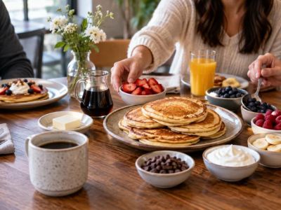 Brunch Pancake Order: Batter, Toppings, and Sharing