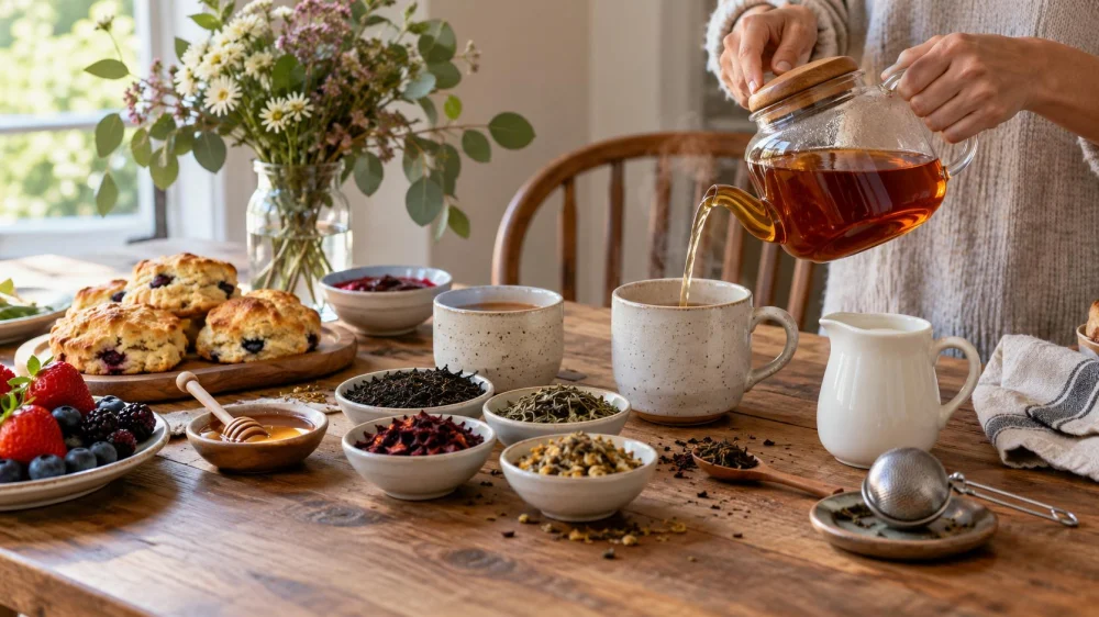 Brunch Tea Selection: Base, Steep, Milk, and Caffeine