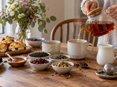 Brunch Tea Selection: Base, Steep, Milk, and Caffeine