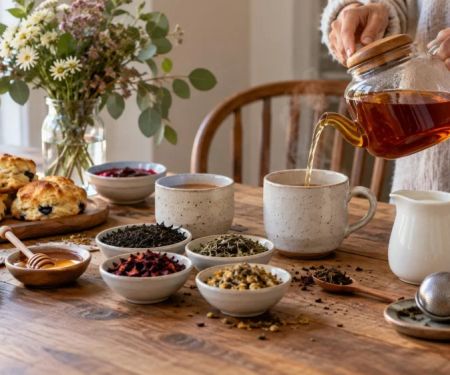 Brunch Tea Selection: Base, Steep, Milk, and Caffeine