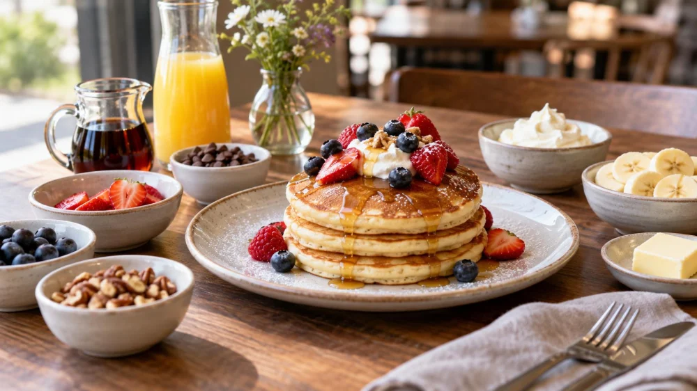 Pancake Topping Order: Portions, Allergens, and Sides