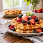 Belgian Waffle Choice: Crispness, Fruit, and Syrup Balance
