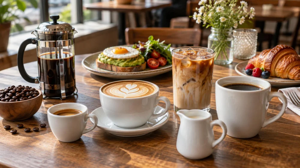 Brunch Coffee Order: Roast, Milk, Size, and Caffeine