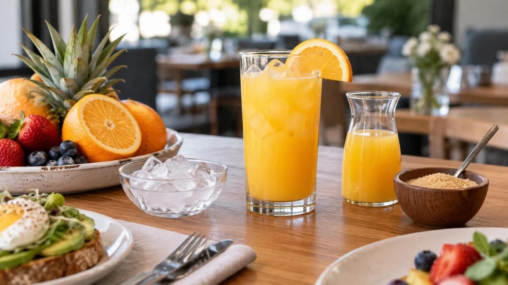 Brunch Juice Order: Fruit, Ice, Portion, and Added Sugar