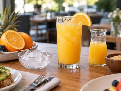 Brunch Juice Order: Fruit, Ice, Portion, and Added Sugar