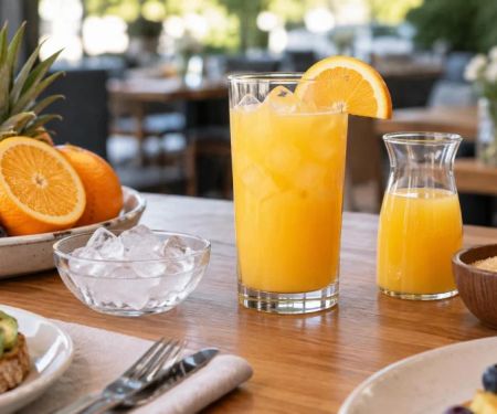 Brunch Juice Order: Fruit, Ice, Portion, and Added Sugar