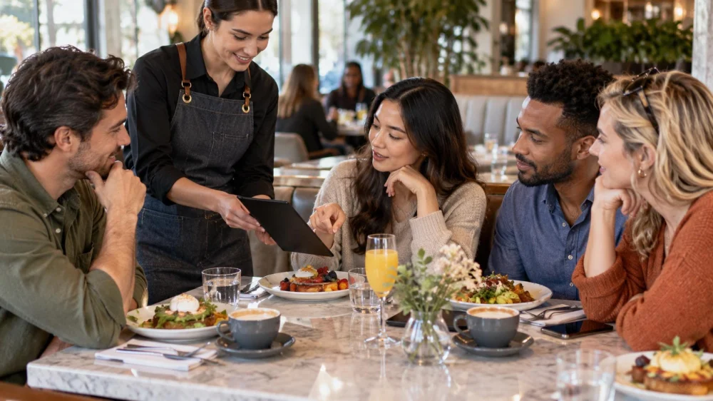 Brunch Service Charge Check: Bill, Tips, and Group Split